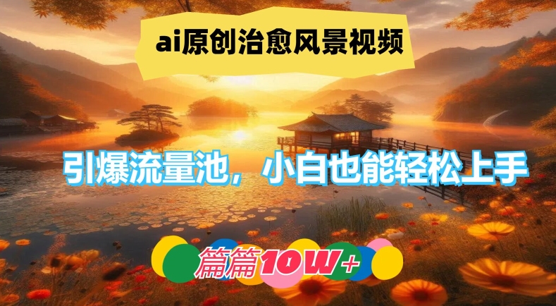 (164)ai原创治愈风景视频，引爆流量池，小白也能轻松上手，篇篇10w+【揭秘】-创业网宝藏库