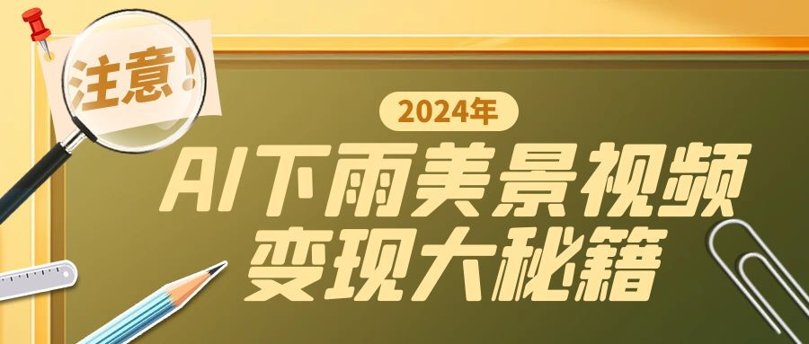 （129）一键生成AI下雨美景视频，零基础打造1700万播放神作，手把手教你变现秘籍-创业网宝藏库