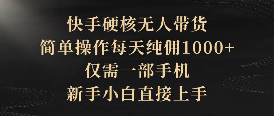 （29）快手硬核无人带货，简单操作每天纯佣1000+,仅需一部手机，新手小白直接上手-创业网宝藏库