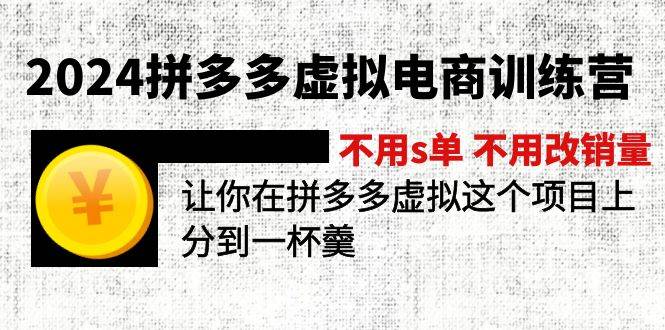 （49）2024拼多多虚拟电商训练营 不s单 不改销量  做虚拟项目分一杯羹(更新10节)-创业网宝藏库