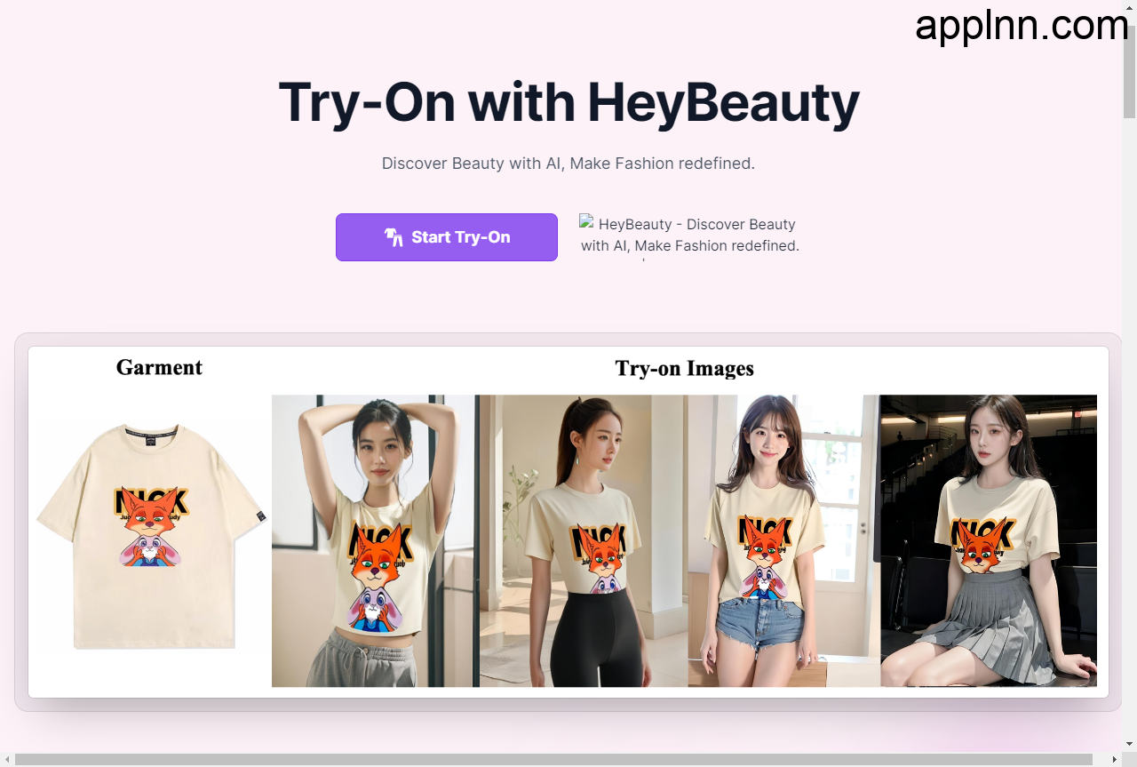 (102.网站)HeyBeauty-在线AI虚拟试衣间 无需亲自试穿即可查看效果-创业网宝藏库