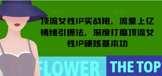 （1082.网创教程）顶流女性IP实战班，流量上亿情绪引爆法，深度打磨顶流女性IP硬核基本功-创业网宝藏库