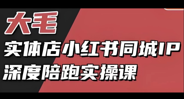 （1195.网创教程）实体店小红书同城IP深度陪跑实操课，实体店小红书获客教程-创业网宝藏库