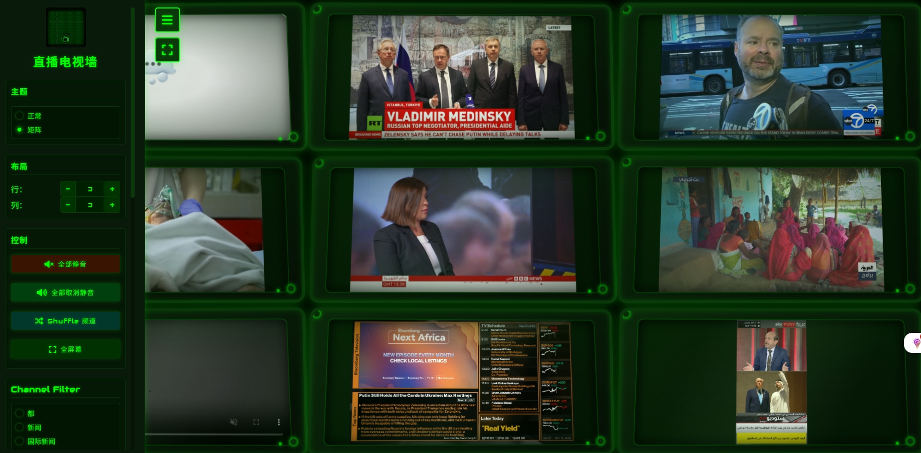 （1224.网站）Live TV Wall：在线直播墙 汇聚全球4659个电视频道 打造专属大屏电视演播体验-创业网宝藏库
