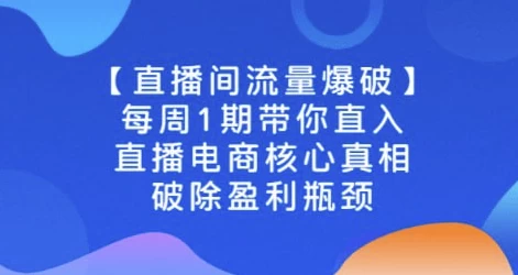 （383.赚钱项目）直播电商核心真相，破除盈利瓶颈-创业网宝藏库